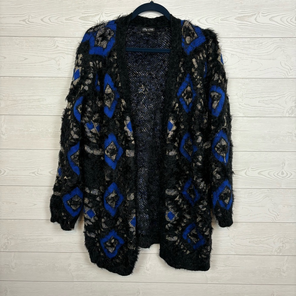 City Chic Long Aztec Cardigan Size Large (20)